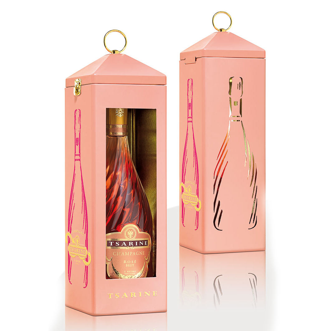 Buy & Send Tsarine Rose Champagne NV 75cl Tin Lantern Gift Set